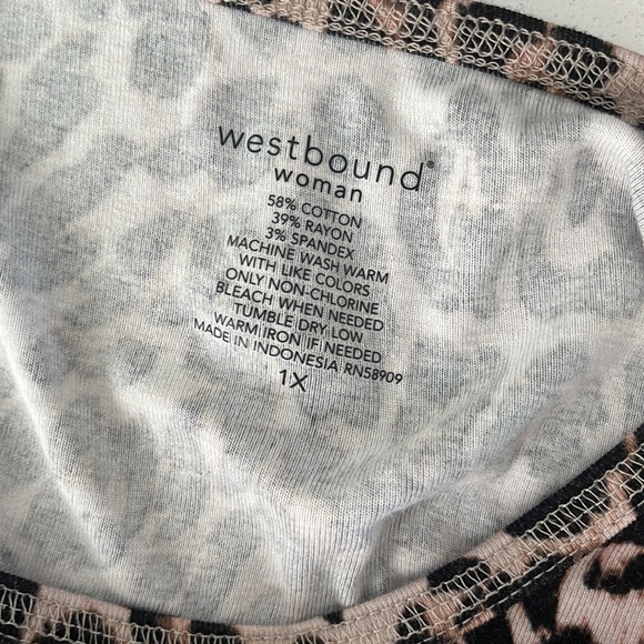 Westbound size 1x leopard print long sleeve shirt - Picture 9 of 9